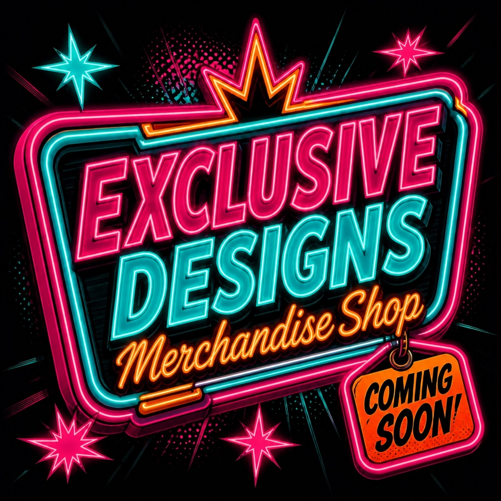 merchandise shop comign soon neon sign image