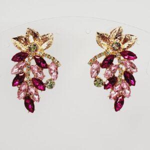 Crystal Drop Pierced Earrings with Gold-Tone Detail