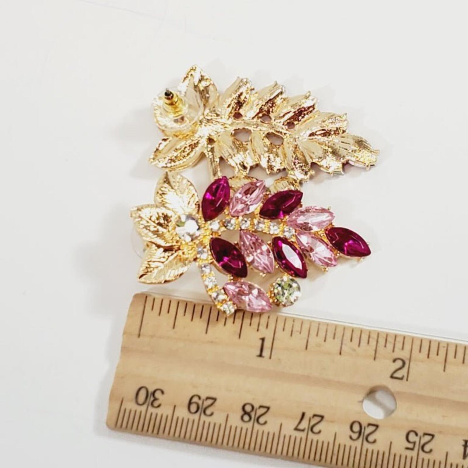 Crystal Drop Pierced Earrings with Gold-Tone Detail - Image 3
