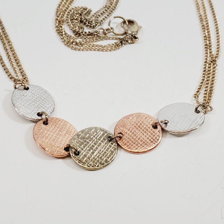 Vintage 34 in. Necklace with Multicoloured Circular Pendants - Image 2
