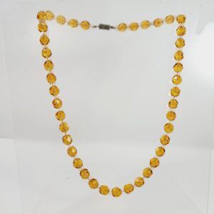 Vintage Yellow Crystal Beaded 18" Necklace