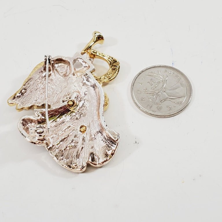 Vintage Angel Brooch with Crystals - Image 3
