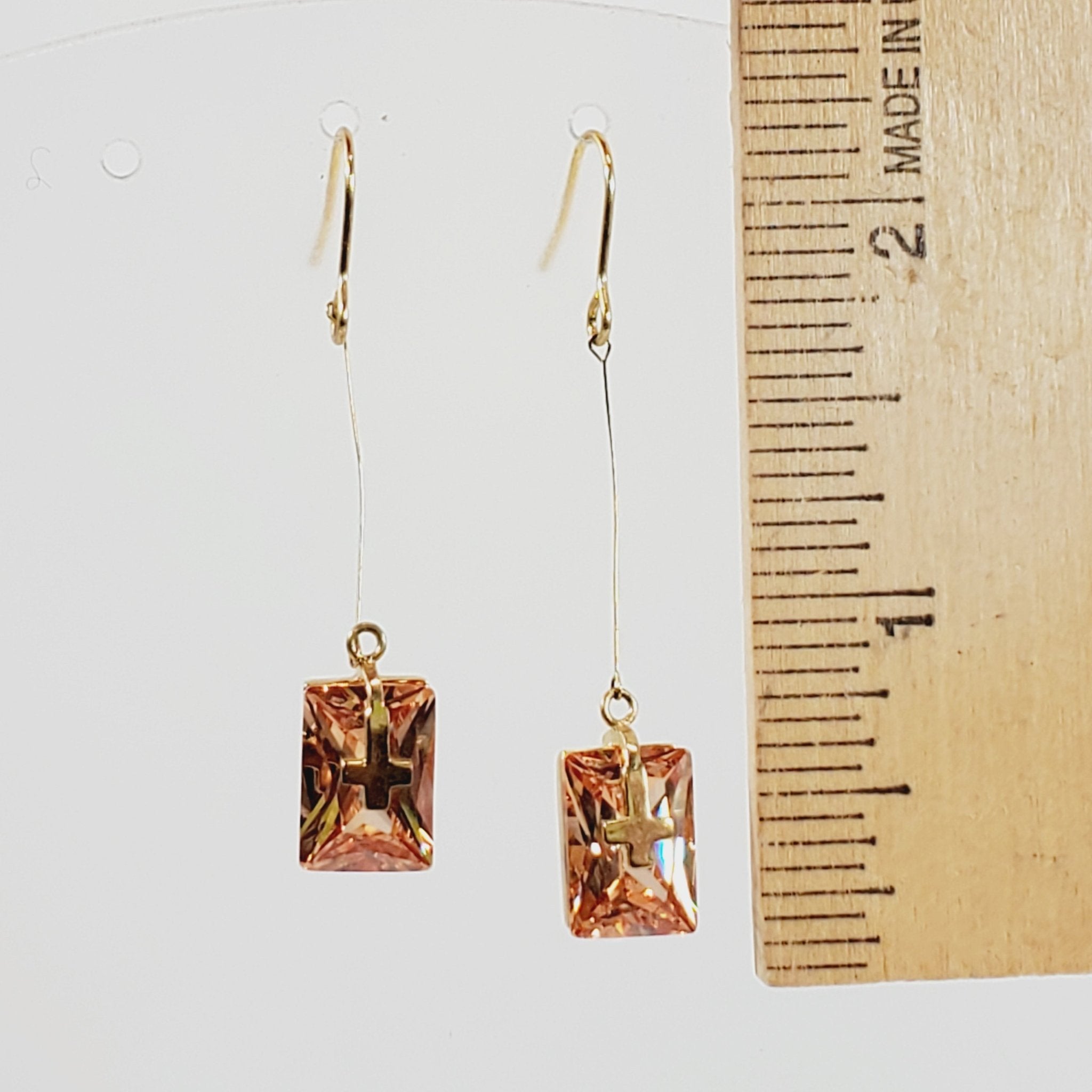 Vintage Crystal Dangling Pierced Earrings - Image 4