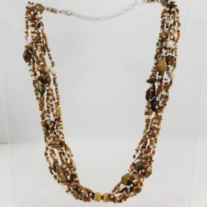 Multi Strand Beaded Necklace 20"