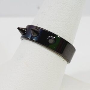 Punk Rock Stainless Steel Heavy Black Ring Size 8.5