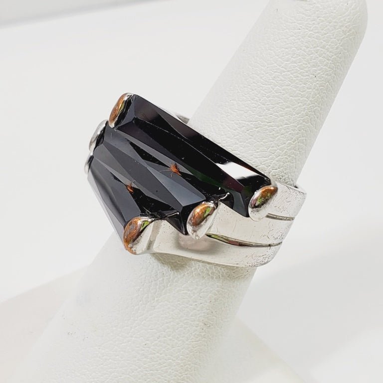 Vintage Signed Maher Crystal Ring Size 7 - Image 4