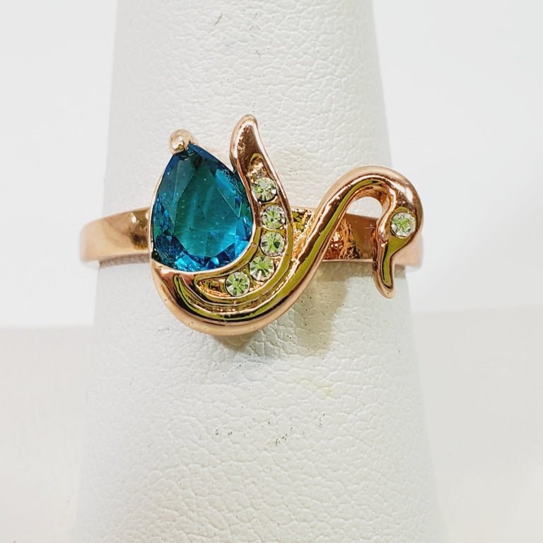 Crystal Swan Ring Size 9