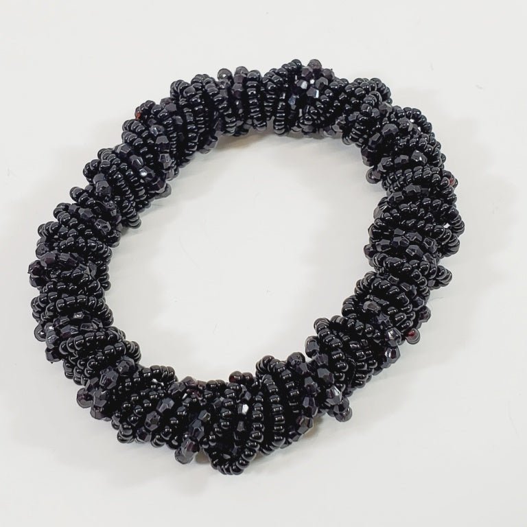 Black Beaded Twist Bracelet