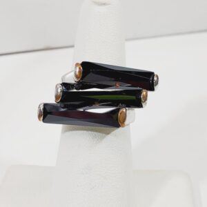Vintage Signed Maher Crystal Ring Size 7