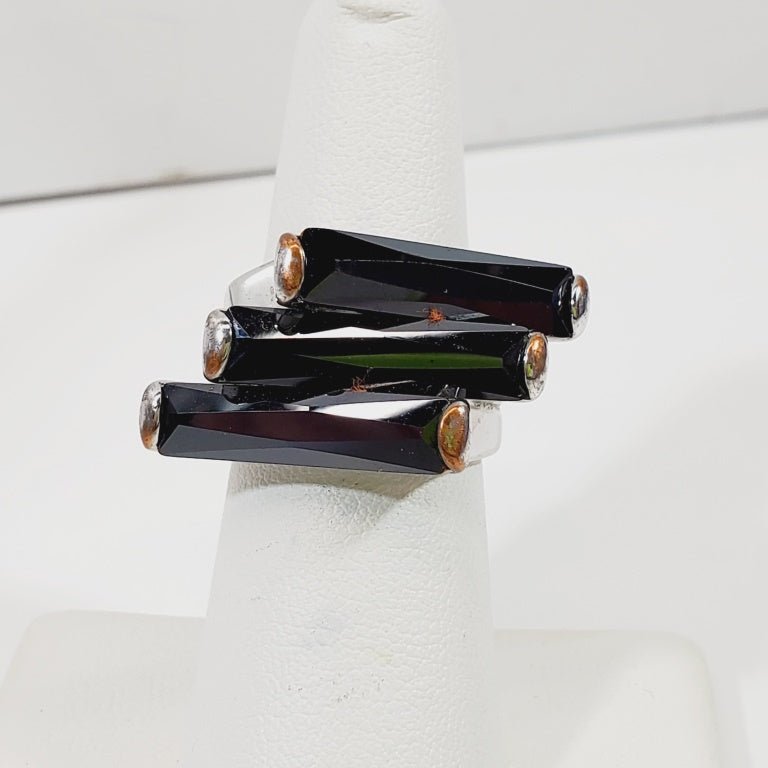 Vintage Signed Maher Crystal Ring Size 7