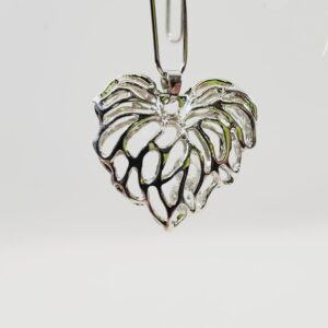 Silver Tone Filigree Heart Shaped Pendant
