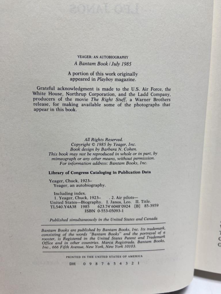 BOOK Yeager Autobiography by General Chuck Yeager and Leo Janos - Image 5