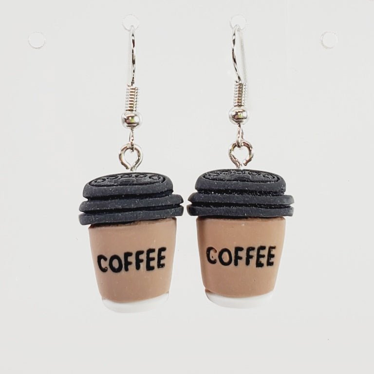 Coffee Cup Dangly Earrings