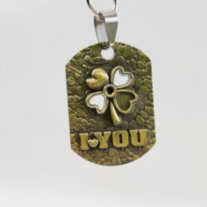 Bronze Clover I Love You Pendant