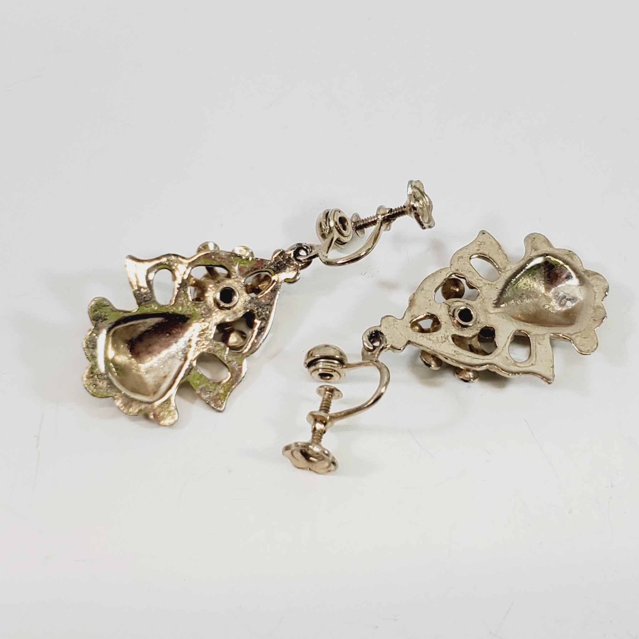 Vintage Crystal Screw-Back Earrings - Image 3