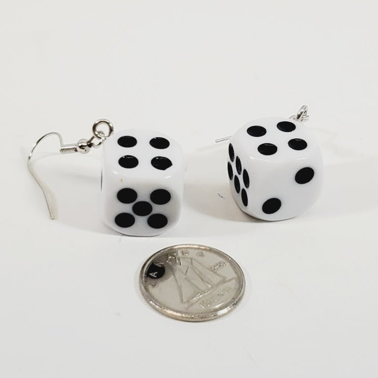 Lifesize Dice Dangly Pierced Earrings - Image 2