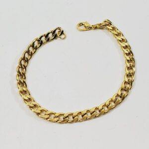 Elegant Gold Tone 7" Bracelet Curb Links
