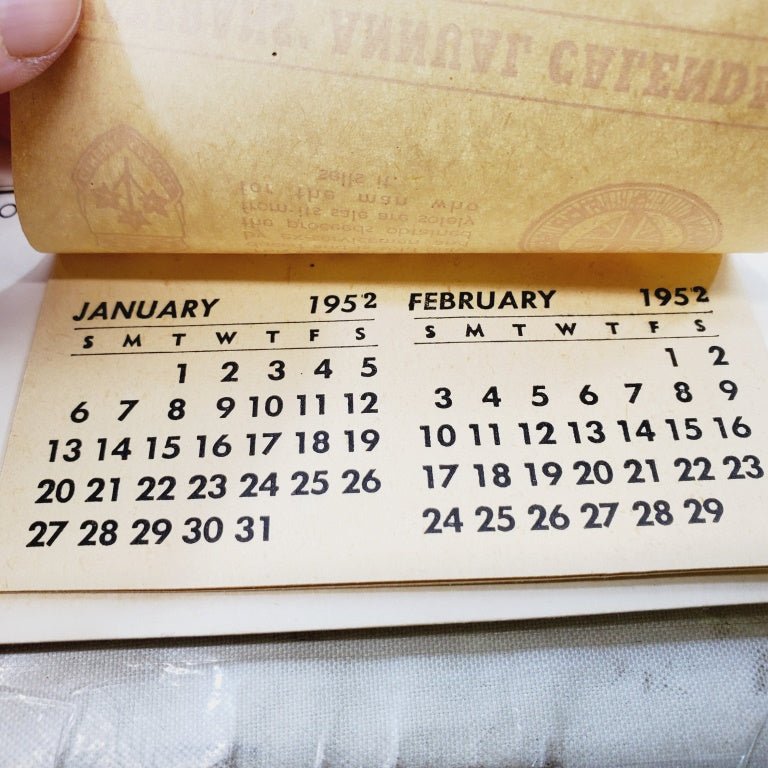 1952 Veteran's Calendar Well Preserved Condition - Image 5