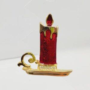 Vintage Enamel Candle Brooch