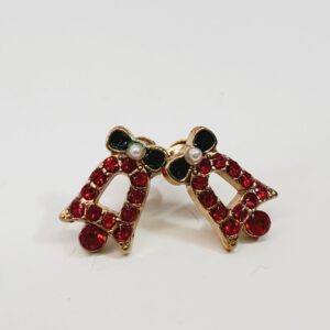 Crystal Christmas Earrings Red Bells