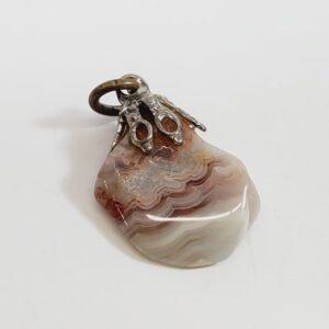 Vintage Lacey Agate Pendant