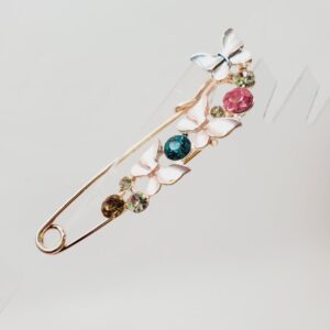 Floral Crystal Pin Brooch