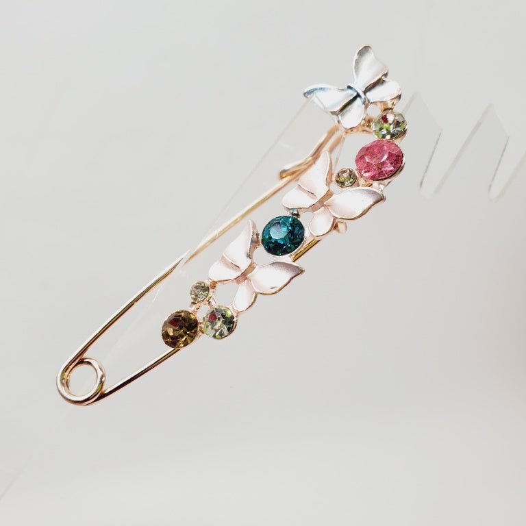 Floral Crystal Pin Brooch