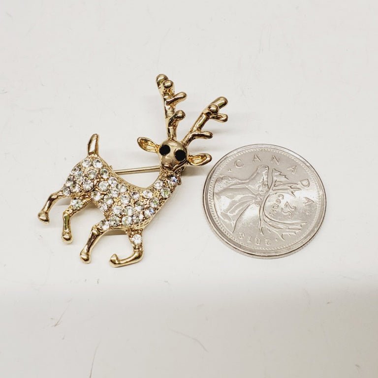Crystal Christmas Reindeer Brooch - Image 2