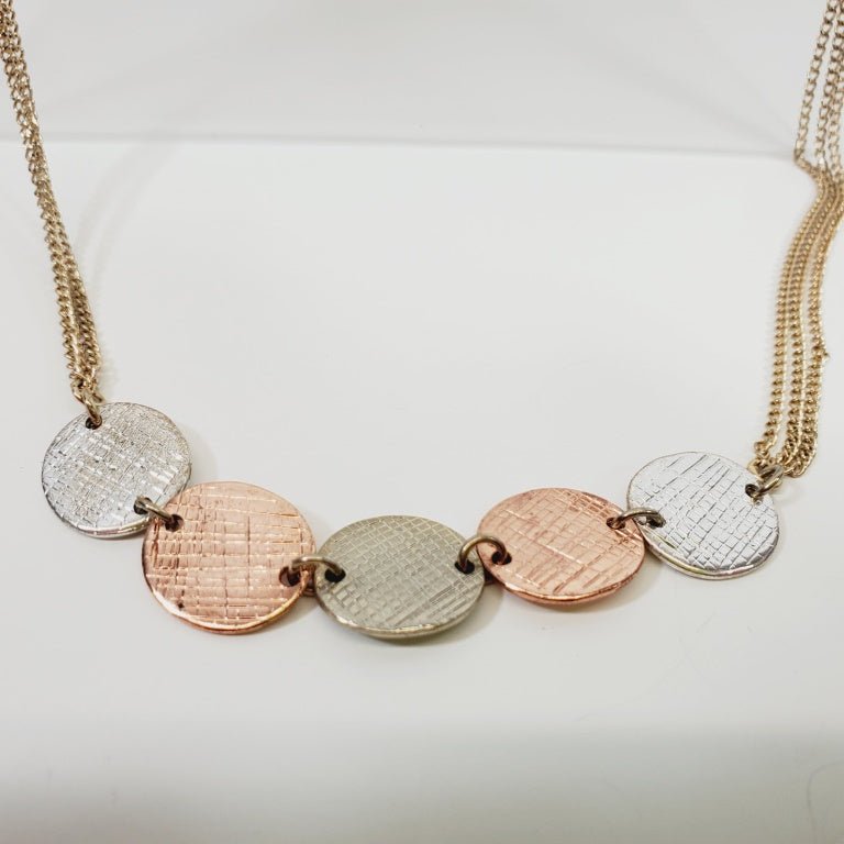 Vintage 34 in. Necklace with Multicoloured Circular Pendants - Image 5