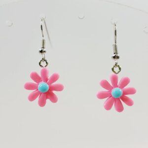 Pink Flower Earrings