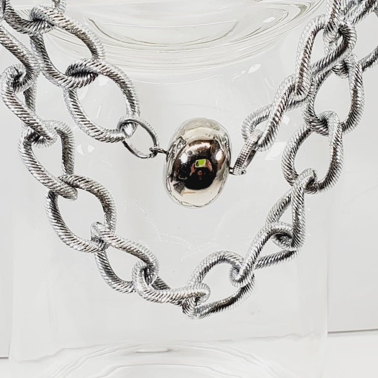 Metal Beads and Chain Necklace 24" - Image 3