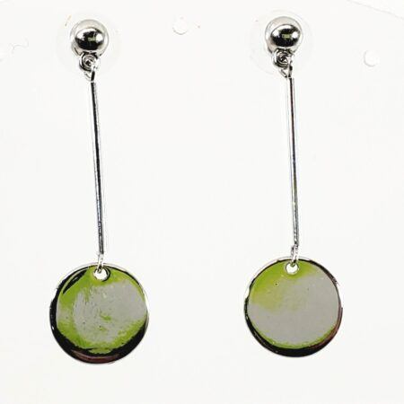 Chrome Disc Pierced Earrings