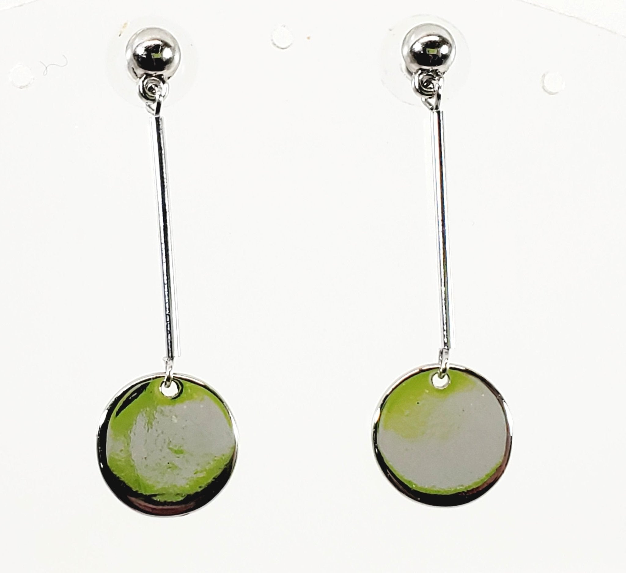 Chrome Disc Pierced Earrings