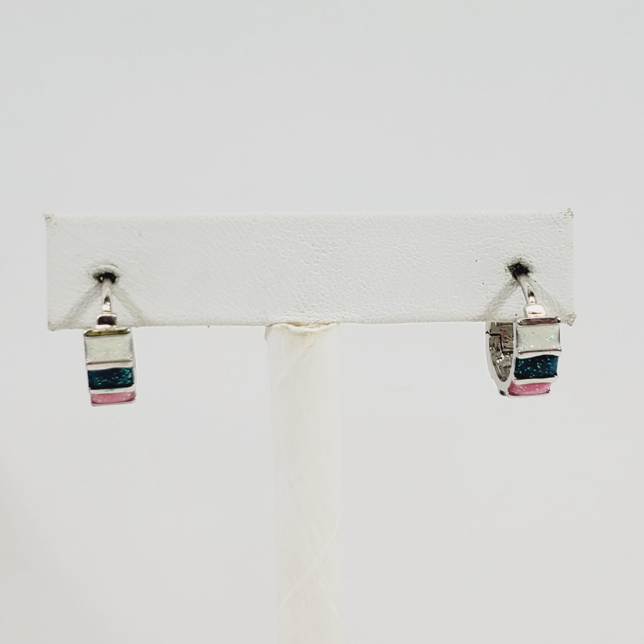 Hinged Back Enamel Earrings Circa 1980s