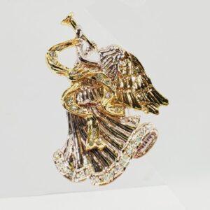 Vintage Angel Brooch with Crystals