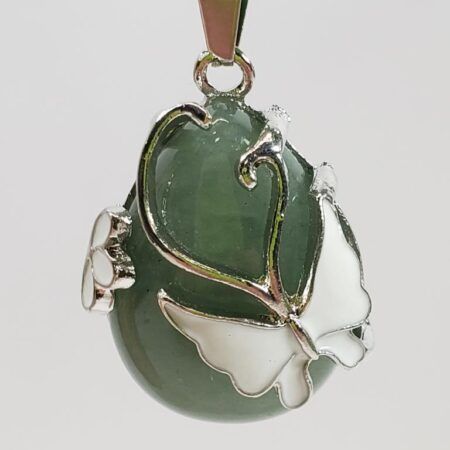 Butterfly Over Chalcedony Pendant