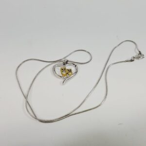 Owls in Heart Shaped Pendant 20" Necklace