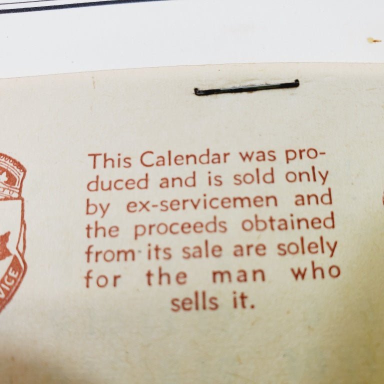 1952 Veteran's Calendar Well Preserved Condition - Image 4