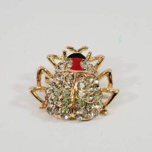 Crystal Beetle Bug Brooch