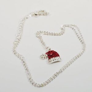 Santa's Hat Christmas Necklace 20"