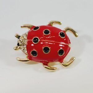 Red Beetle Ladybug Brooch