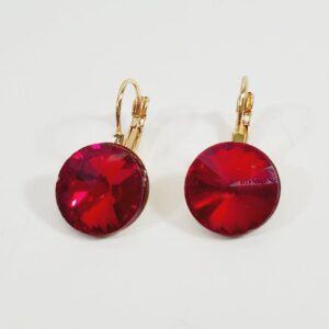 Red Crystal Pierced Earrings