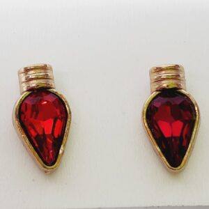 Crystal Christmas Earrings Light Bulbs