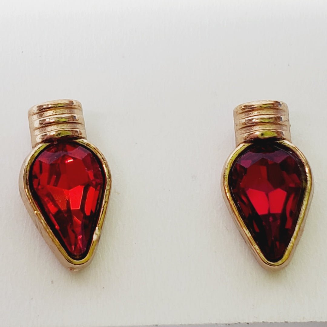 Crystal Christmas Earrings Light Bulbs