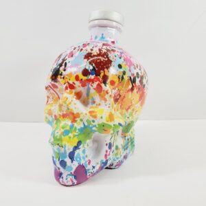 Crystal Head Vodka Bottle with Paint Your Pride Splatter Design