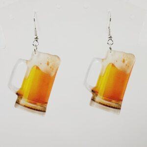 Beer in a Glass Pierced Earrings