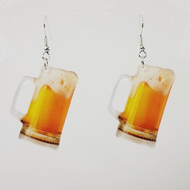 Beer in a Glass Pierced Earrings
