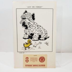 1952 Veteran's Calendar Well Preserved Condition