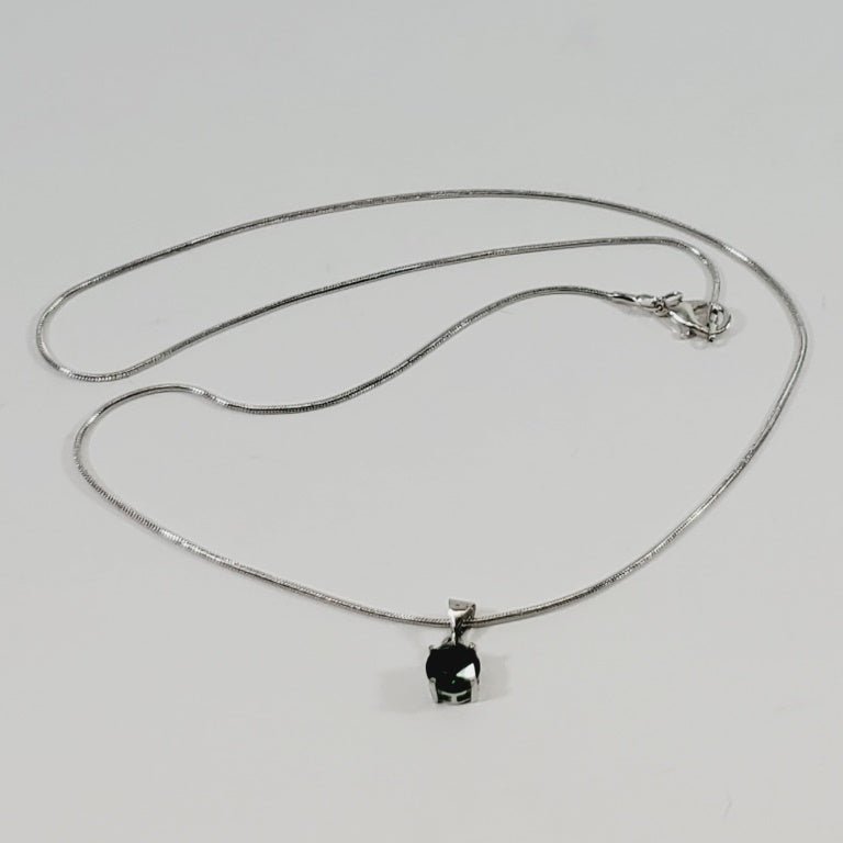 Green Crystal Pendant 20" Necklace