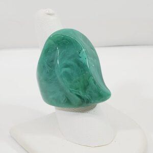 Large Vintage Green Lucite Ring Size 8